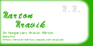 marton mravik business card