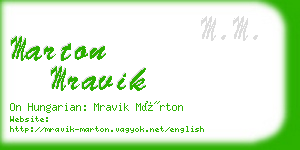 marton mravik business card